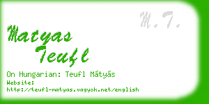 matyas teufl business card